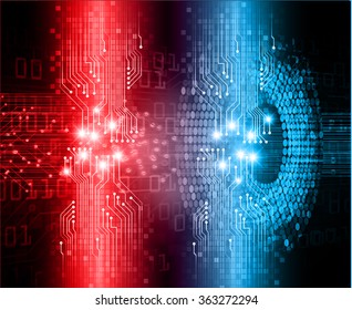 dark red blue Light Abstract Technology background for computer graphic website internet and business. circuit. illustration.digital.infographics. binary code. zero one.eye