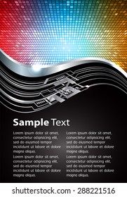 dark red blue orange silver Light Abstract Technology background for computer graphic website internet. text box. Brochure. card. wave. label. banner. curve. pixel. infographics