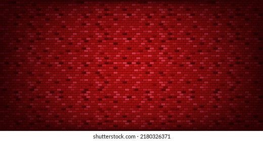 Dark red brick wall vector background