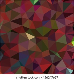 Dark red brown green low poly geometric shapes background