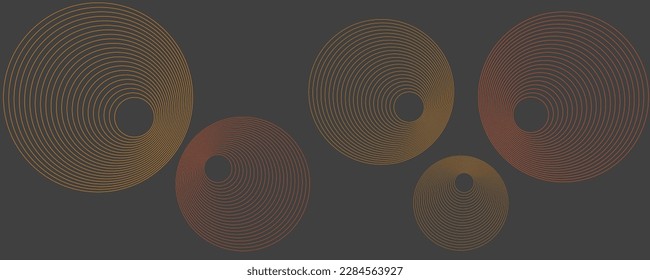 Dark Red and Brown Minimal 3D Geometric Pattern Background With Concentric Circles, Multi Purpose Template, Round Shapes Composition, Poster, Header or Landing Page Design - Vector Illustration