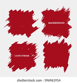dark red brush stroke frame set.flat abstract background for text. design element. boxes shape