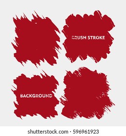 dark red brush stroke frame set.flat abstract background for text. design element. boxes shape