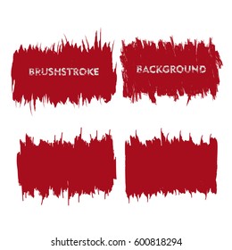 dark red brush stroke frame set. flat abstract background for text. design element. rectangle shape.