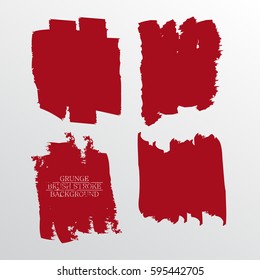 dark red brush stroke frames set, flat abstract background for text. design element. boxes shape.