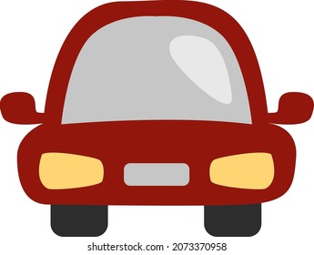 Dark red car, illustration, vector, on a white background.