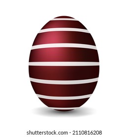 Dark red chicken egg for easter Realistic and volumetric egg