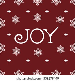 Dark Red christmas postcard. Joy