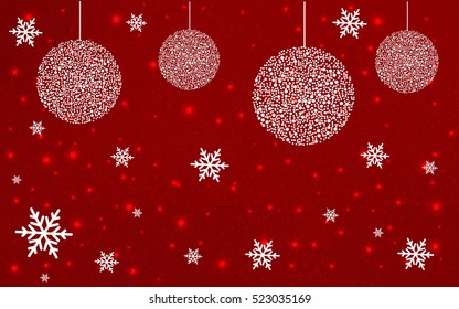 Dark Red christmas postcard low polygon background. Vector illustration consisting of triangles. Abstract triangular polygonal origami or crystal design of New Year celebration.