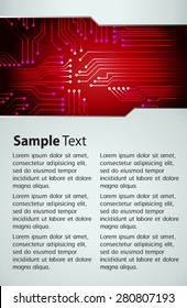 dark red circuit Light Abstract Technology background for computer graphic website internet and business. vector illustration. text box. Brochure. white card. banner flyer. 