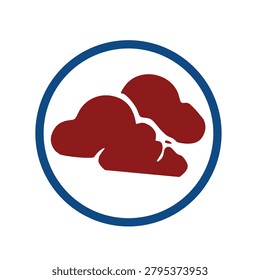Dark Red Clouds Overcast Severe Weather Emblem