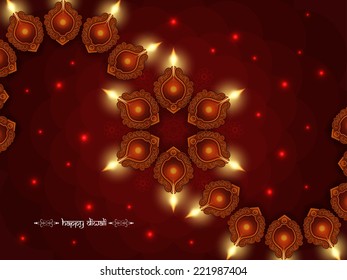 Dark red color beautiful vector background design for Indian festival Diwali.