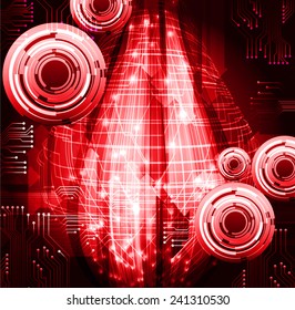 Dark red color Light Abstract Technology background for computer graphic website internet and business. text box. Brochure. card. wave.