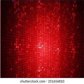 Dark red color Light Abstract pixels Technology background for computer graphic website internet.