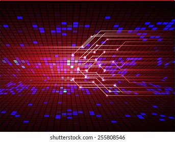 Dark red color Light Abstract Technology background for computer graphic website internet. circuit. table. Mosaic