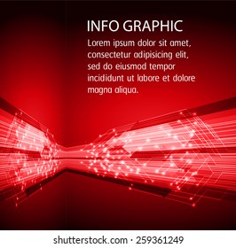 Dark red color Light Abstract Technology background for computer graphic website internet. circuit. text box. card. label.