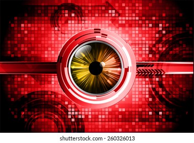Dark red color Light Abstract Technology background for computer graphic website internet. circuit. orange eye
