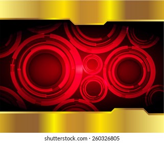 Dark red color Light Abstract Technology background for computer graphic website internet. circuit. gold