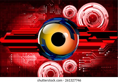 Dark red color Light Abstract Technology background for computer graphic website internet. circuit. orange eye