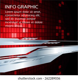 Dark red color Light Abstract Technology background for computer graphic website internet business. pixel. Tables, mosaic. silver. text box. label. card. banner