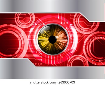 dark red color Light Abstract Technology background for computer graphic website internet and business. circuit. silver background. orange eye.