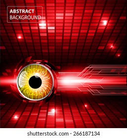 dark red color Light Abstract Technology background for computer graphic website internet and business. circuit. silver. orange eye. Pixel, mosaic, table