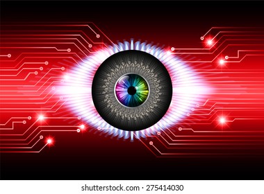 dark red color Light Abstract Technology background for computer graphic website internet and business. circuit. vector illustration. pixel. mosaic. infographics. eye eyeball.