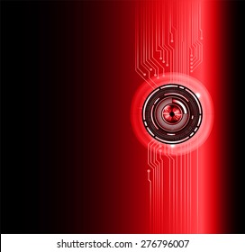 dark red color Light Abstract Technology background for computer graphic website internet and business. circuit. vector illustration. pixel. mosaic. infographics. eye. eye ball.