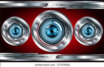 Dark red color Light Abstract Technology background for computer graphic website internet. circuit. info graphics. silver. eye. eyeball.