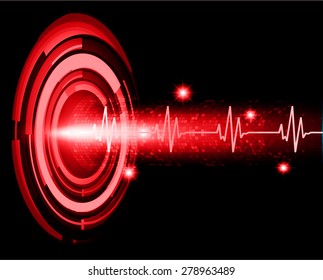 dark red  color Light Abstract Technology background for computer graphic website internet and business. circuit. vector illustration. infographics. pulse heart glossy web. wave