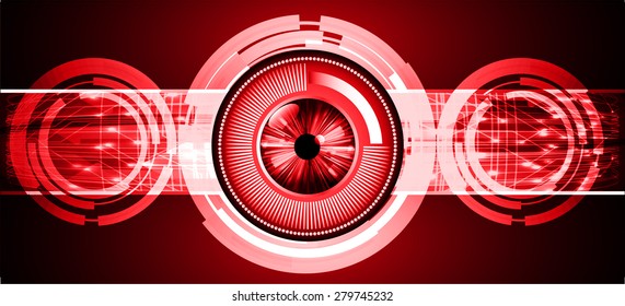 Dark red color Light Abstract Technology background for computer graphic website internet. circuit. eye. eyeball. infographics.