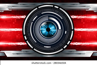 Dark red color Light Abstract Technology background for computer graphic website internet. circuit. ray. neon. eye. eyeball. silver. infographics.