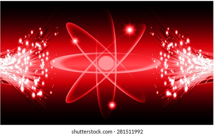 dark red color Light Abstract Technology background for computer graphic website internet and business.circuit. vector illustration. Security. Nuclear, proton, neutron, nucleus. atom. molecular.Spark