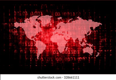 Dark red color Light Abstract Technology background for computer graphic website internet and business. circuit. vector illustration. infographics. motion move blur.neon. pixel. World Map, Global