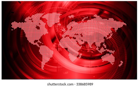 dark red color Light Abstract Technology background for computer graphic website internet business.circuit.illustration.digital.infographics.binary code. www.vector.motion move blur. World map Global