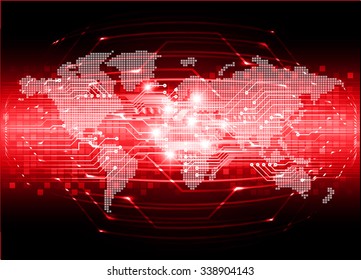 Dark red color Light Abstract Technology background for computer graphic website internet and business. circuit. vector illustration. infographics. motion move blur.neon. pixel. World Map, Global