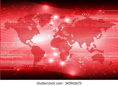 dark red color Light Abstract Technology background for computer graphic website internet and business.circuit.illustration.digital.infographics.binary code. www.vector.motion move blur. World map