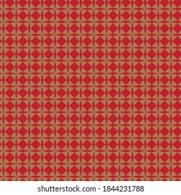 Ein dunkelrotes, nahtloses Vektormuster-Design mit mehrfarbiger quadratischer Rautenform.