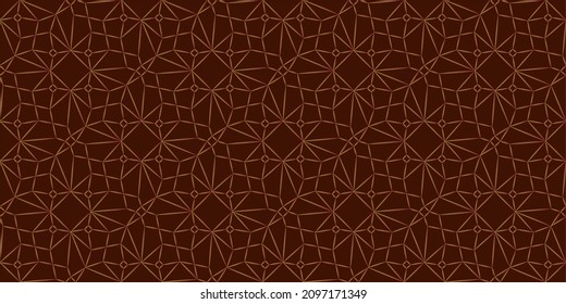 Dark red colored background.  Geometric golden fantasy pattern. Eps10 vector