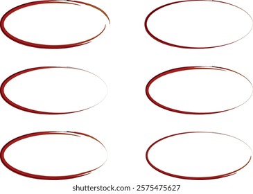 dark red colorful abstract frames ellipses set vector