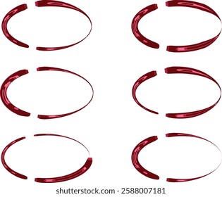 dark red colorful abstract pattern ellipse set