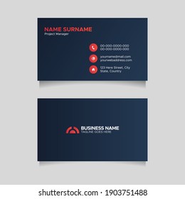 Dark and Red Creative Business Card Design Template