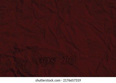 Dark red crumpled paper texture background.eps 10 vector illustration.