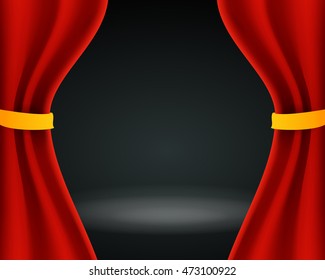  Dark red curtain scene