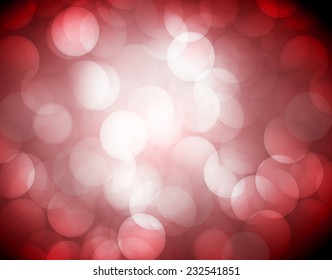 Dark red Defocused Light, Flickering Lights, Vector abstract festive background with bokeh defocused lights. 