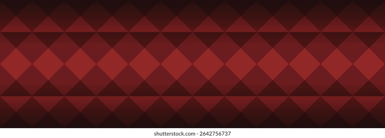 Dark Red Diamond Grid Background, Seamless Geometric Vector Pattern in Burgundy and Black, Elegant Polygon Texture