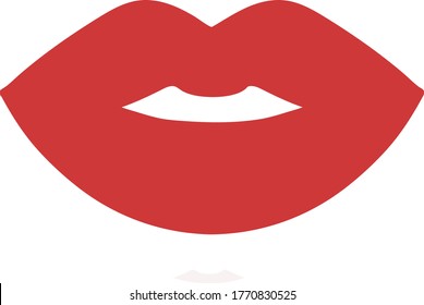 Icono de labios de goteo rojo oscuro. El diseño del logotipo del artista se compone de pintalabios brillantes que se funden. Ilustración vectorial de brillo labial dibujada a mano.