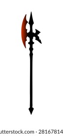 Dark Red Executioner Halberd Polearm Weapon Design