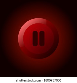 dark red flat vector pause button, with fancy design, perfect for game buttons etc.