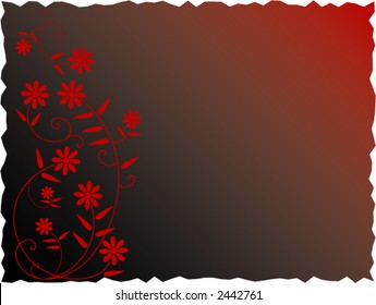 Dark Red floral background, scalable, editable colors - vector illustration